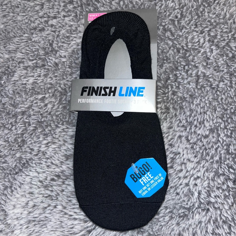 Finish Line Black Performance Footie Socks